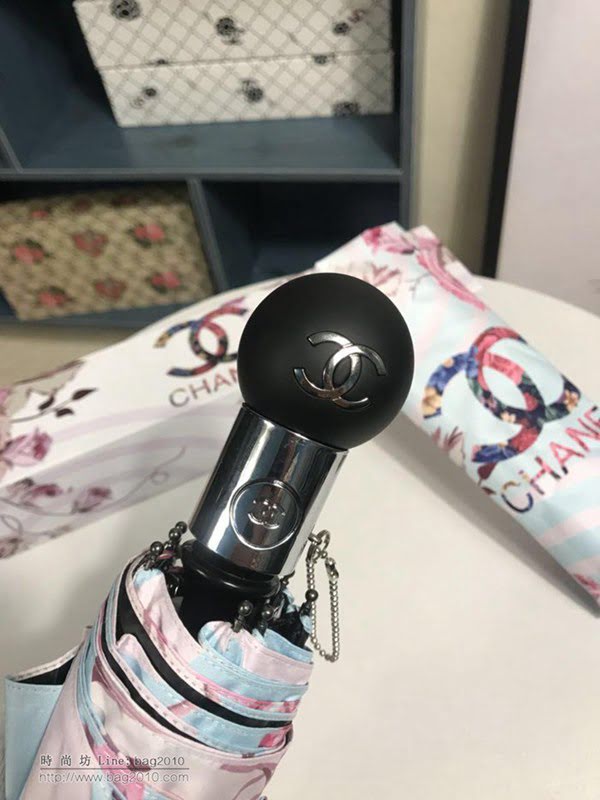 CHANEL香奈兒傘 亞太專櫃 最新款 山茶花全自動UV晴雨傘 自帶LED燈照明 防曬隔熱 防紫外線  zm1078